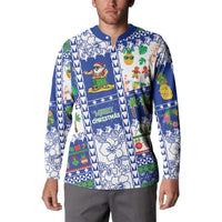 Northern Mariana Islands Christmas Button Sweatshirt Festive Beach Vibes LT05 - Polynesian Pride