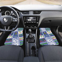 Northern Mariana Islands Christmas Car Mats Festive Beach Vibes LT05 Set 2pcs - Front Blue - Polynesian Pride