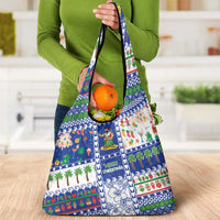 Northern Mariana Islands Christmas Grocery Bag Festive Beach Vibes LT05 - Polynesian Pride