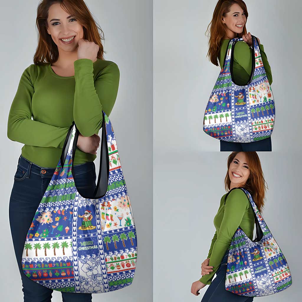 Northern Mariana Islands Christmas Grocery Bag Festive Beach Vibes LT05 - Polynesian Pride