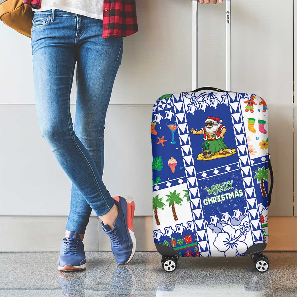 Northern Mariana Islands Christmas Luggage Cover Festive Beach Vibes LT05 - Polynesian Pride
