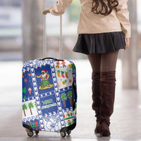 Northern Mariana Islands Christmas Luggage Cover Festive Beach Vibes LT05 - Polynesian Pride