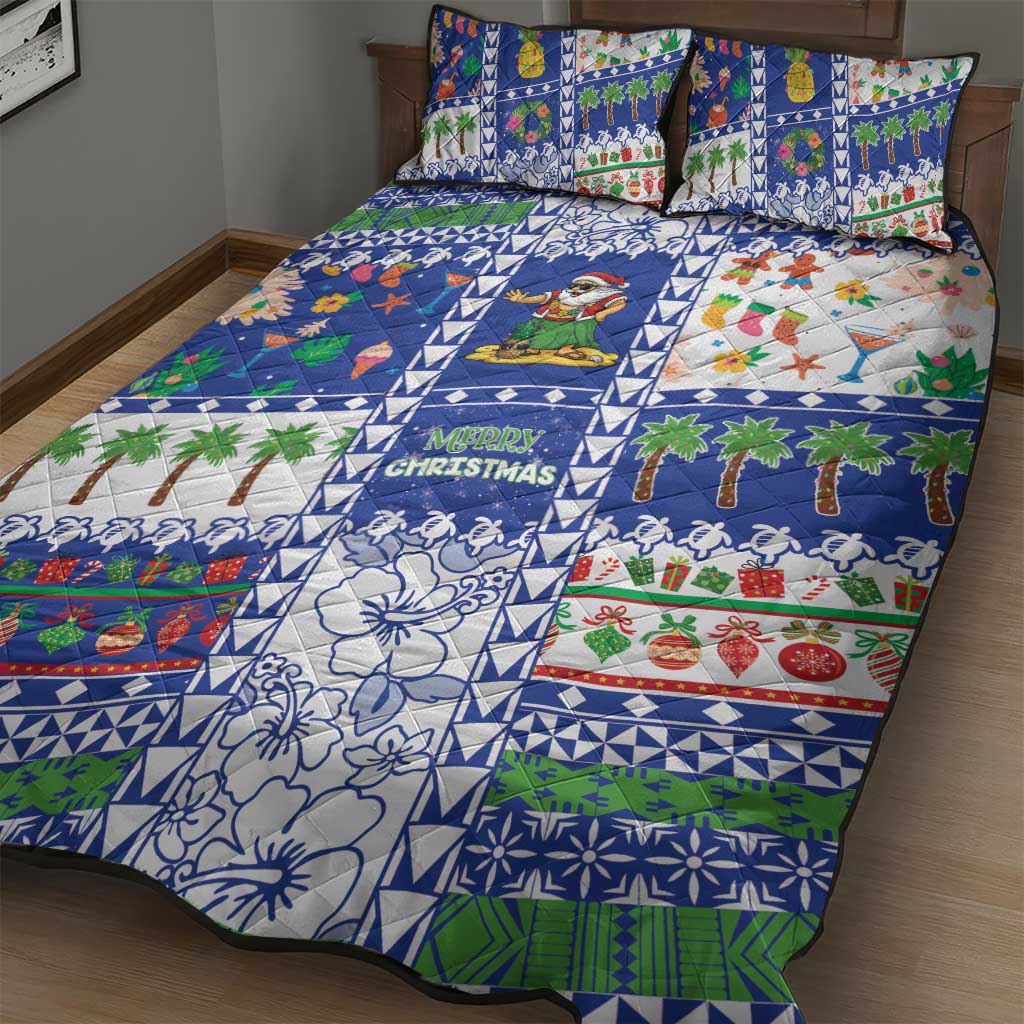 Northern Mariana Islands Christmas Quilt Bed Set Festive Beach Vibes LT05 - Polynesian Pride