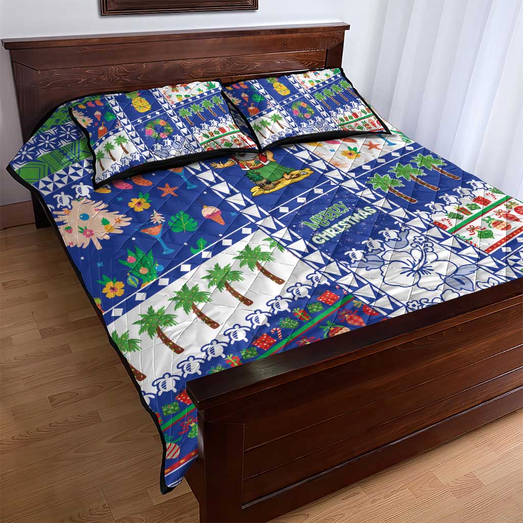 Northern Mariana Islands Christmas Quilt Bed Set Festive Beach Vibes LT05 - Polynesian Pride