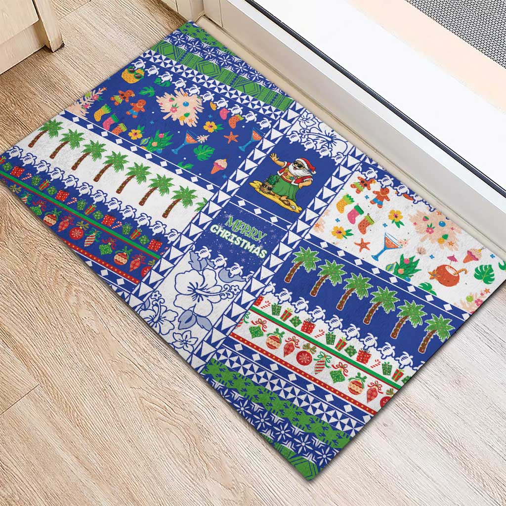 Northern Mariana Islands Christmas Rubber Doormat Festive Beach Vibes LT05 - Polynesian Pride
