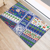 Northern Mariana Islands Christmas Rubber Doormat Festive Beach Vibes LT05 - Polynesian Pride