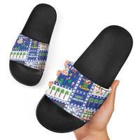 Northern Mariana Islands Christmas Slide Sandals Festive Beach Vibes LT05 - Polynesian Pride