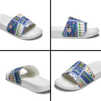 Northern Mariana Islands Christmas Slide Sandals Festive Beach Vibes LT05 - Polynesian Pride