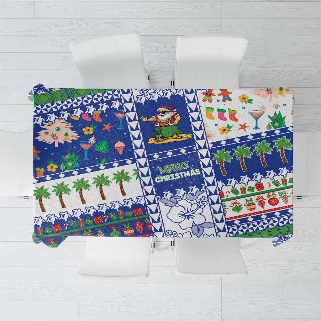 Northern Mariana Islands Christmas Tablecloth Festive Beach Vibes LT05 Blue - Polynesian Pride