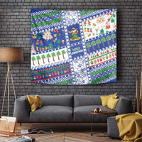 Northern Mariana Islands Christmas Tapestry Festive Beach Vibes LT05 Blue - Polynesian Pride