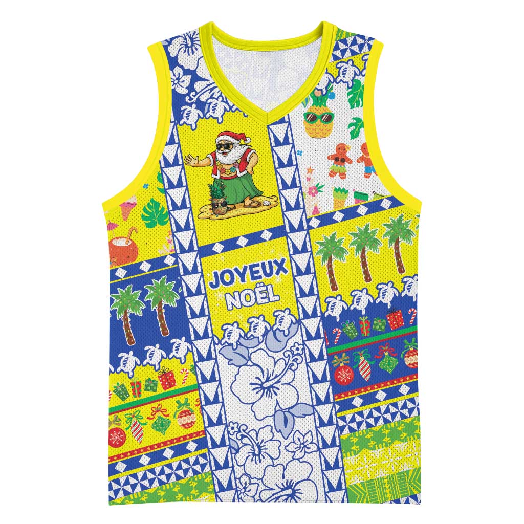 New Caledonia Christmas Basketball Jersey Festive Beach Vibes LT05 Unisex Yellow - Polynesian Pride
