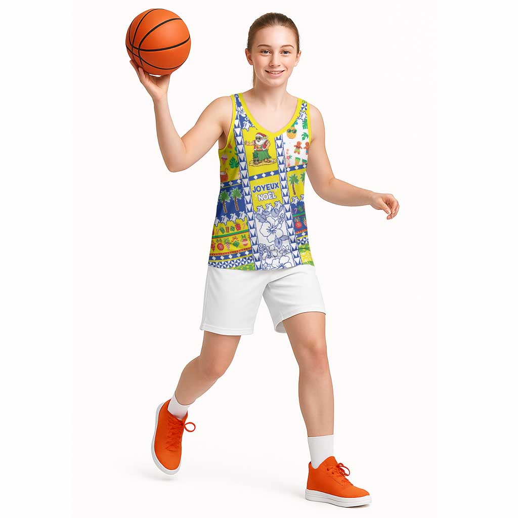 New Caledonia Christmas Basketball Jersey Festive Beach Vibes LT05 - Polynesian Pride