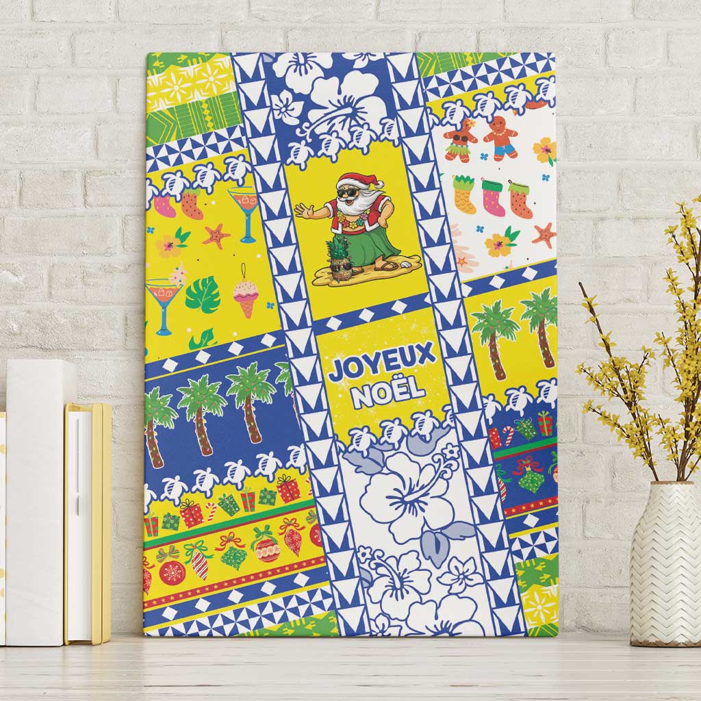 New Caledonia Christmas Canvas Wall Art Festive Beach Vibes LT05 Without Frame Yellow - Polynesian Pride