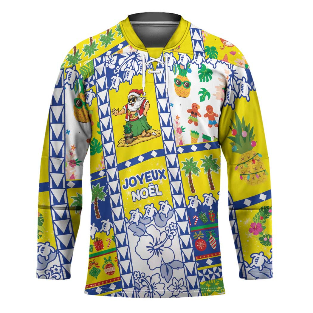 New Caledonia Christmas Hockey Jersey Festive Beach Vibes LT05 Unisex Yellow - Polynesian Pride