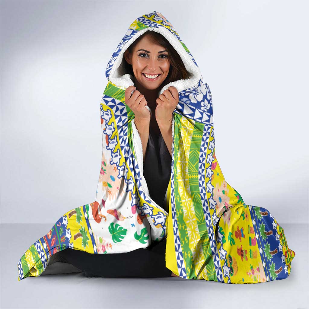 New Caledonia Christmas Hooded Blanket Festive Beach Vibes LT05 - Polynesian Pride