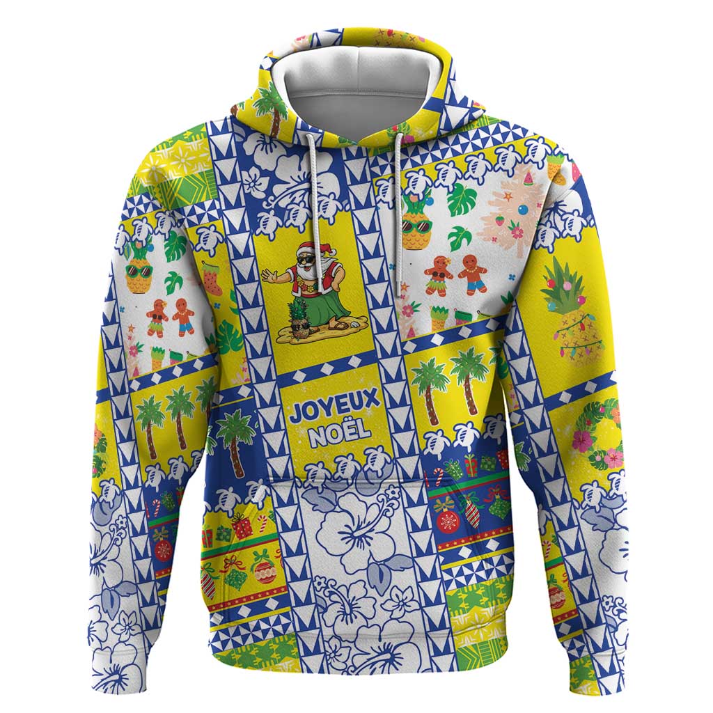 New Caledonia Christmas Hoodie Festive Beach Vibes LT05 Pullover Hoodie Yellow - Polynesian Pride