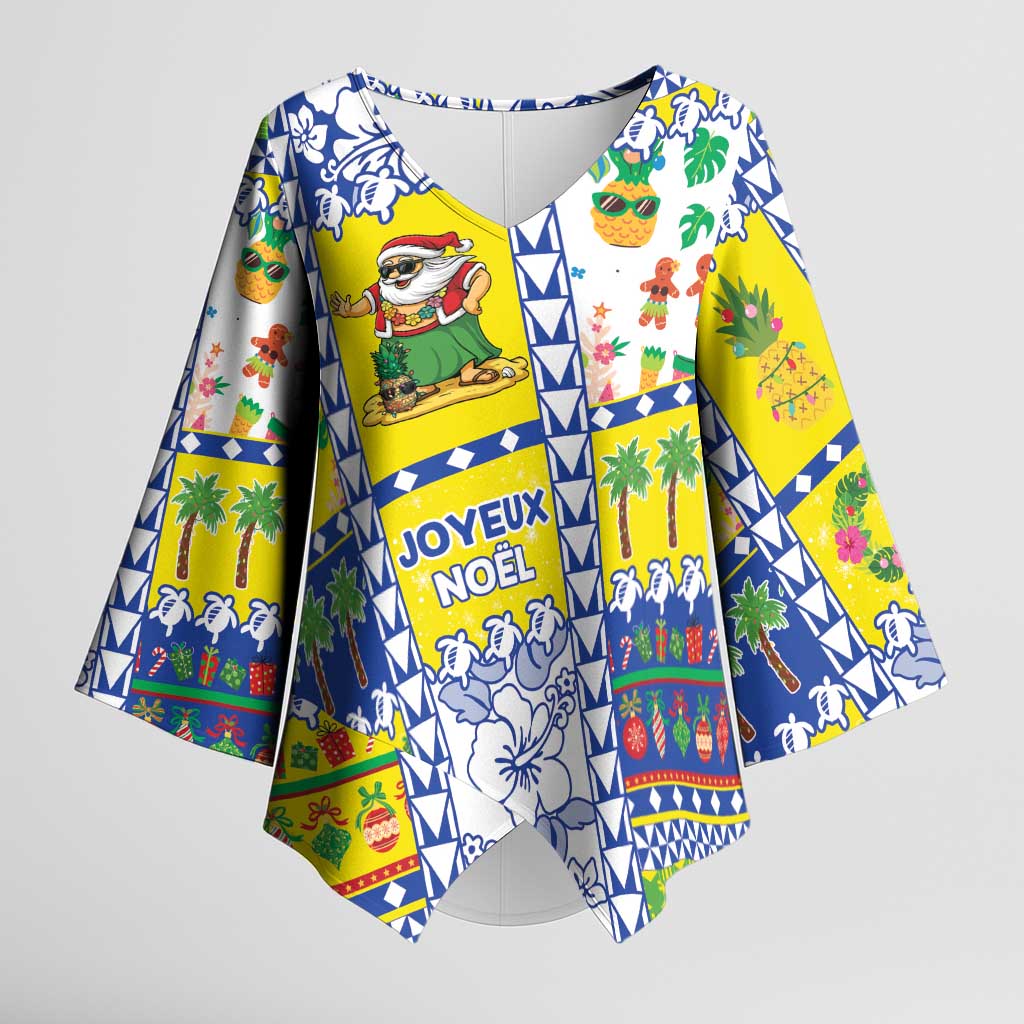 New Caledonia Christmas Kimono Sleeve Blouse Festive Beach Vibes LT05 Female Yellow - Polynesian Pride