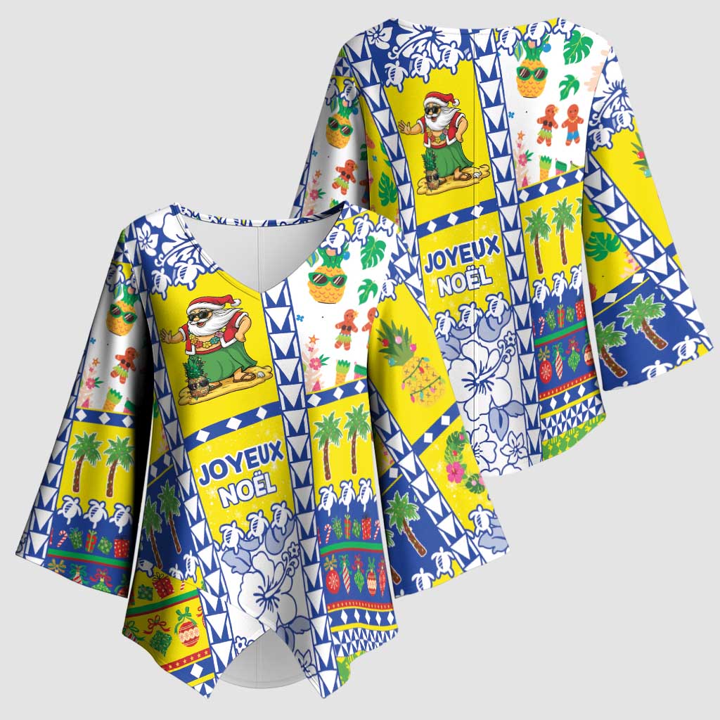 New Caledonia Christmas Kimono Sleeve Blouse Festive Beach Vibes LT05 - Polynesian Pride