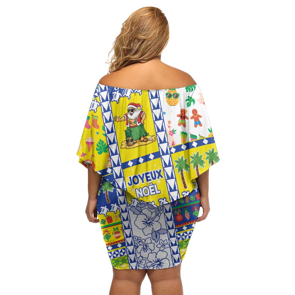 New Caledonia Christmas Off Shoulder Short Dress Festive Beach Vibes LT05 - Polynesian Pride