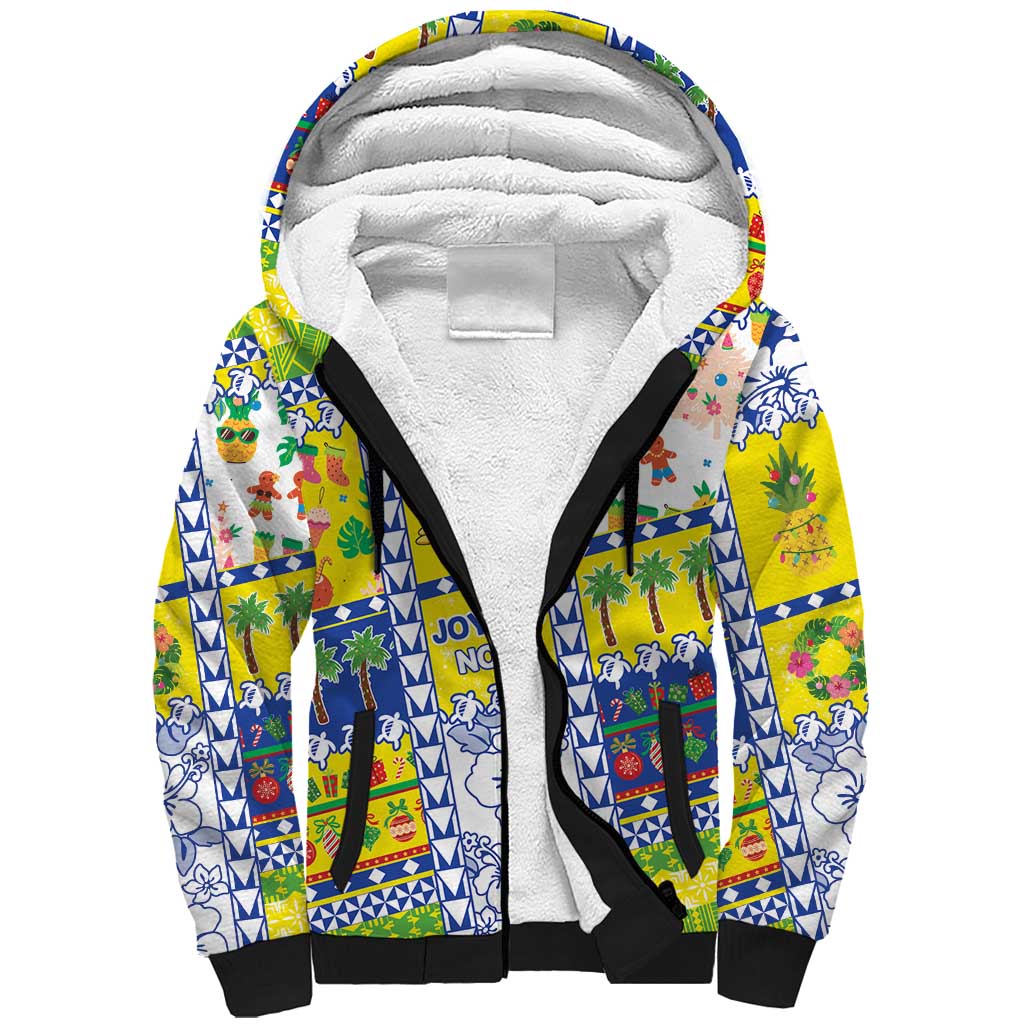 New Caledonia Christmas Sherpa Hoodie Festive Beach Vibes LT05 Unisex Yellow - Polynesian Pride