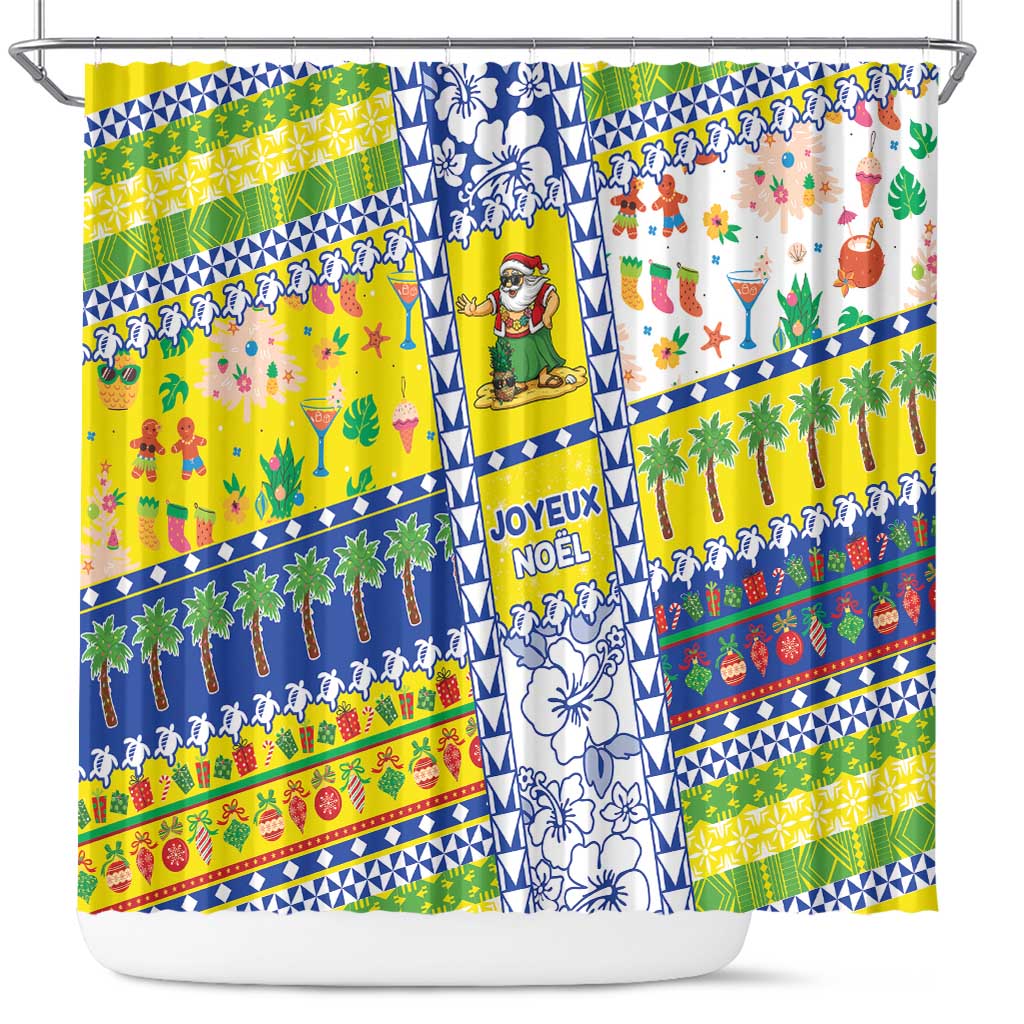 New Caledonia Christmas Shower Curtain Festive Beach Vibes LT05 Yellow - Polynesian Pride