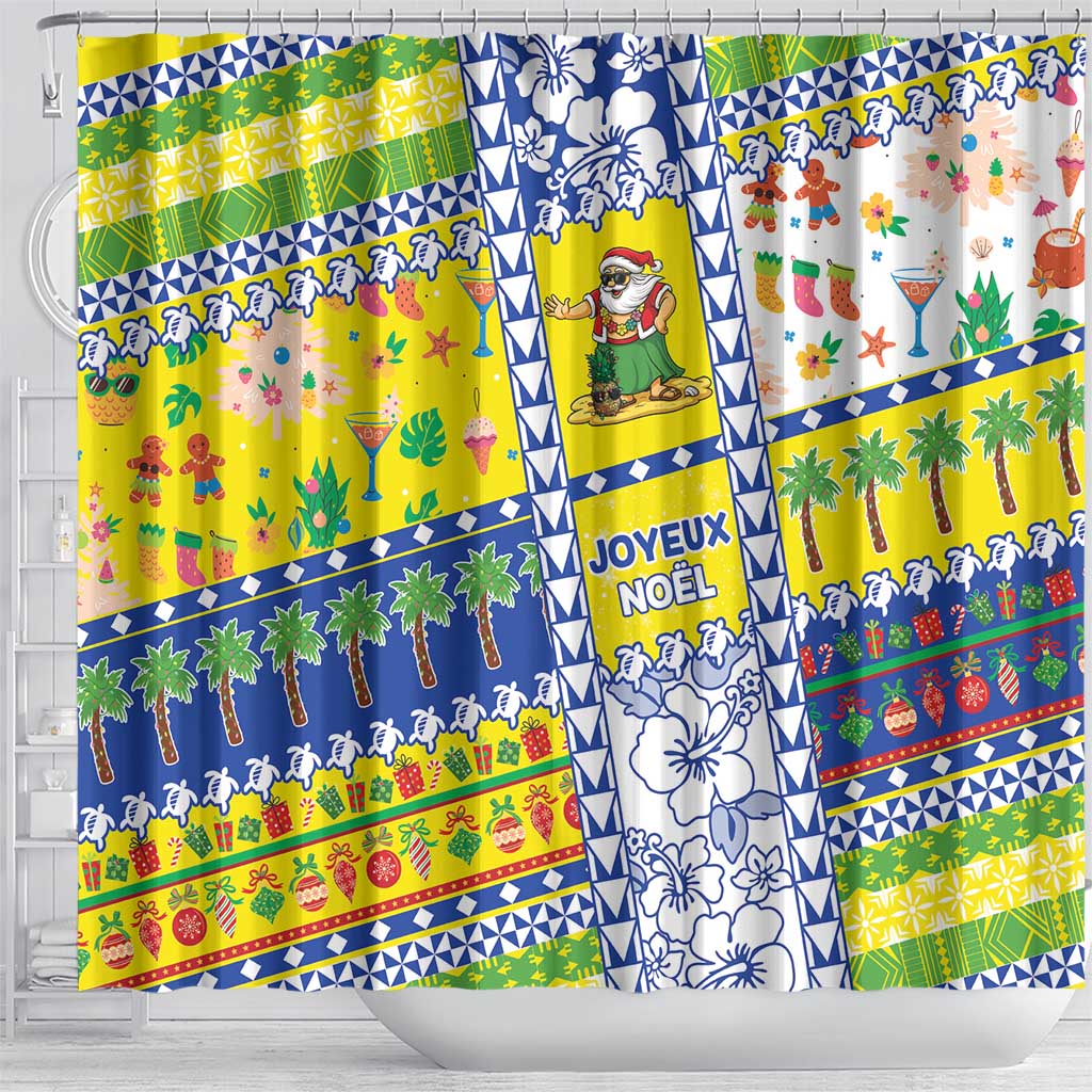 New Caledonia Christmas Shower Curtain Festive Beach Vibes LT05 - Polynesian Pride