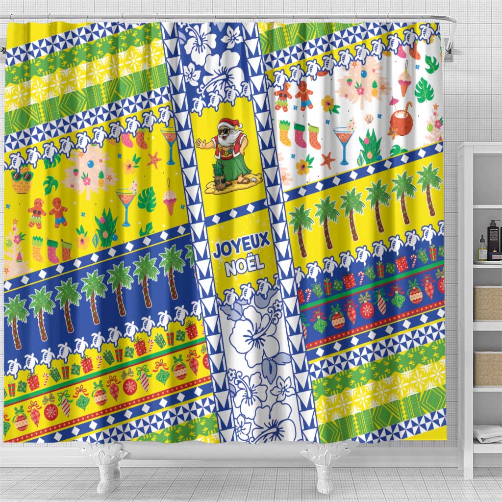 New Caledonia Christmas Shower Curtain Festive Beach Vibes LT05 - Polynesian Pride