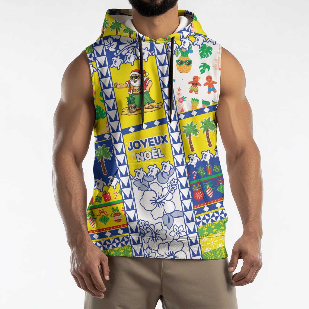 New Caledonia Christmas Sleeveless Hoodie Festive Beach Vibes LT05 - Polynesian Pride
