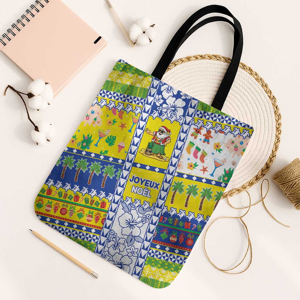 New Caledonia Christmas Tote Bag Festive Beach Vibes LT05 Black Strap One Size Yellow - Polynesian Pride