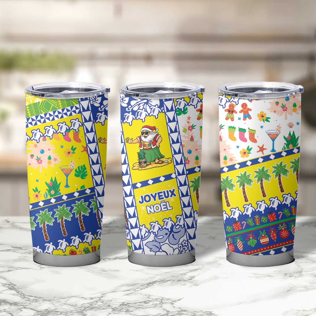 New Caledonia Christmas Tumbler Cup Festive Beach Vibes LT05 - Polynesian Pride