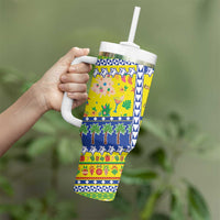 New Caledonia Christmas Tumbler With Handle Festive Beach Vibes LT05 - Polynesian Pride