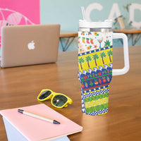 New Caledonia Christmas Tumbler With Handle Festive Beach Vibes LT05 - Polynesian Pride