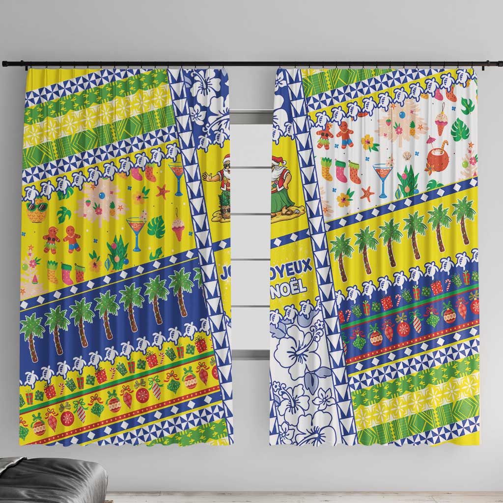 New Caledonia Christmas Window Curtain Festive Beach Vibes LT05 With Hooks Yellow - Polynesian Pride