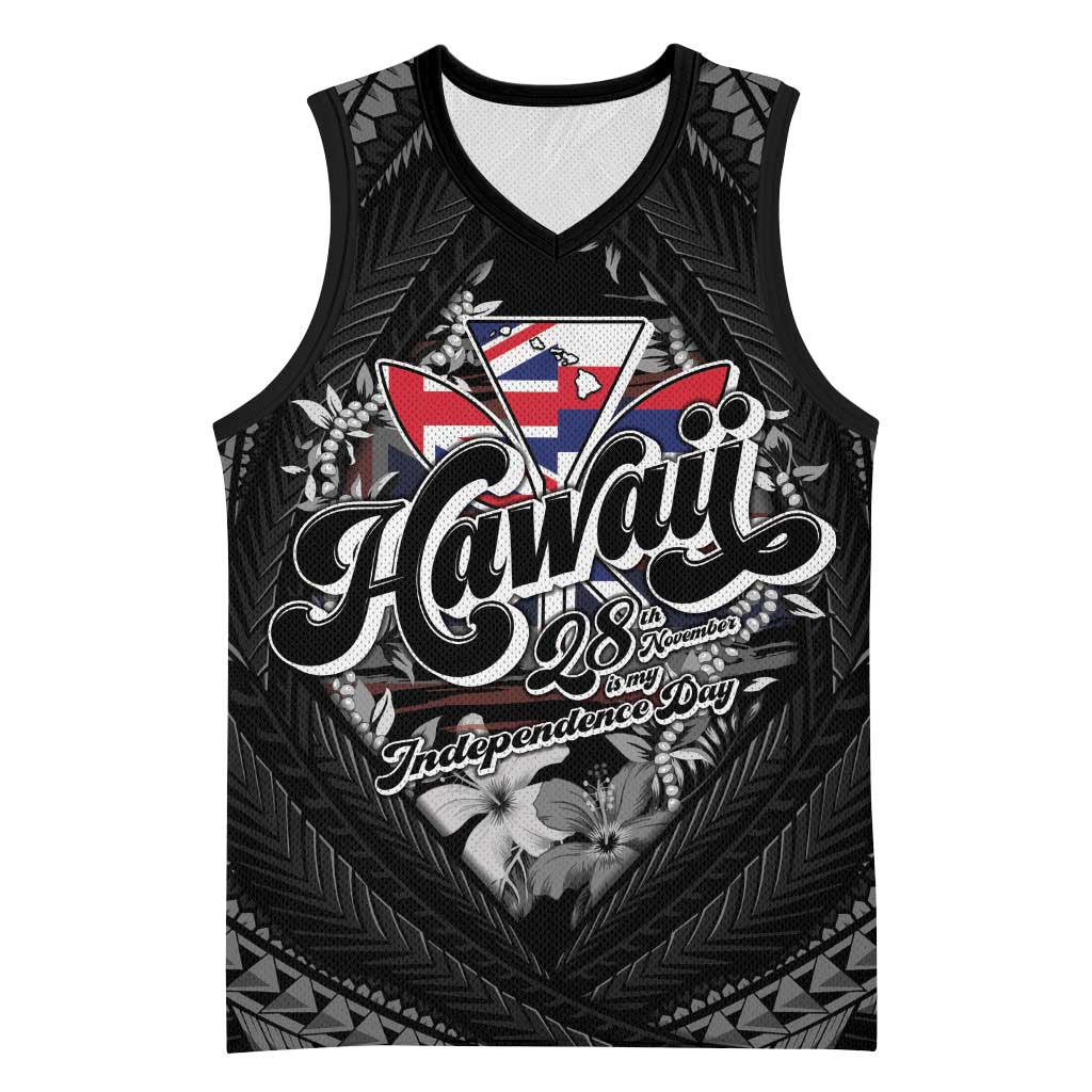 Hawaii November 28th Basketball Jersey Kanaka Maoli Tribal Pattern LT05 Unisex Black - Polynesian Pride