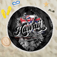 Hawaii November 28th Beach Blanket Kanaka Maoli Tribal Pattern LT05 One Size 150cm Black - Polynesian Pride