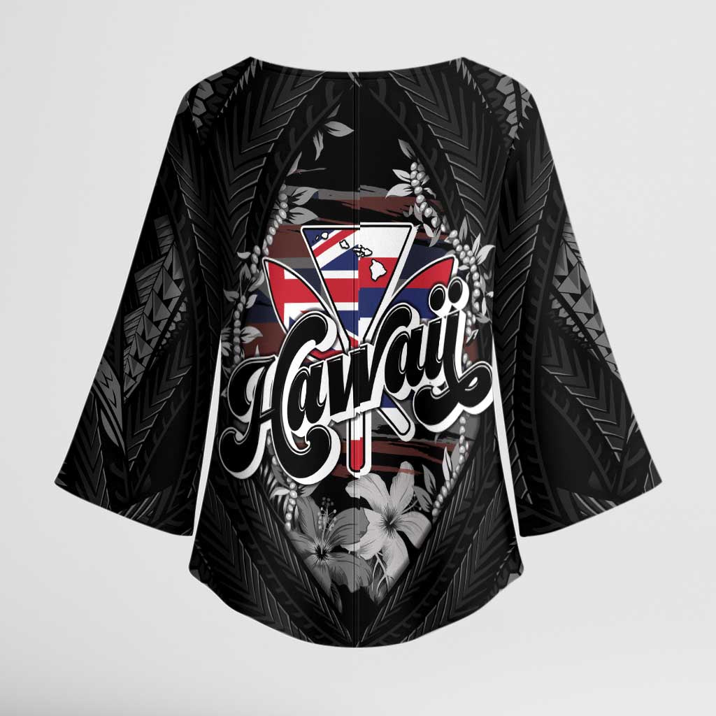 Hawaii November 28th Kimono Sleeve Blouse Kanaka Maoli Tribal Pattern LT05 - Polynesian Pride