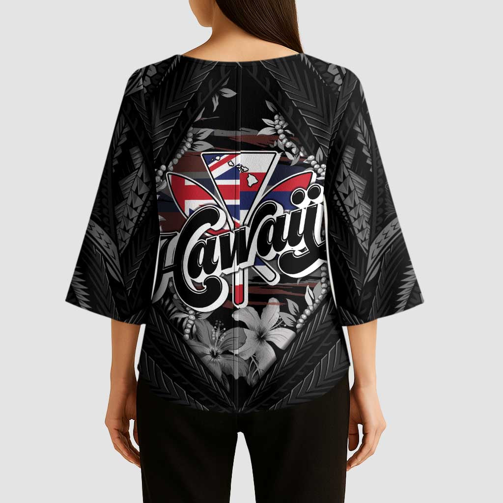 Hawaii November 28th Kimono Sleeve Blouse Kanaka Maoli Tribal Pattern LT05 - Polynesian Pride