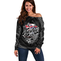 Hawaii November 28th Off Shoulder Sweater Kanaka Maoli Tribal Pattern LT05 Women Black - Polynesian Pride