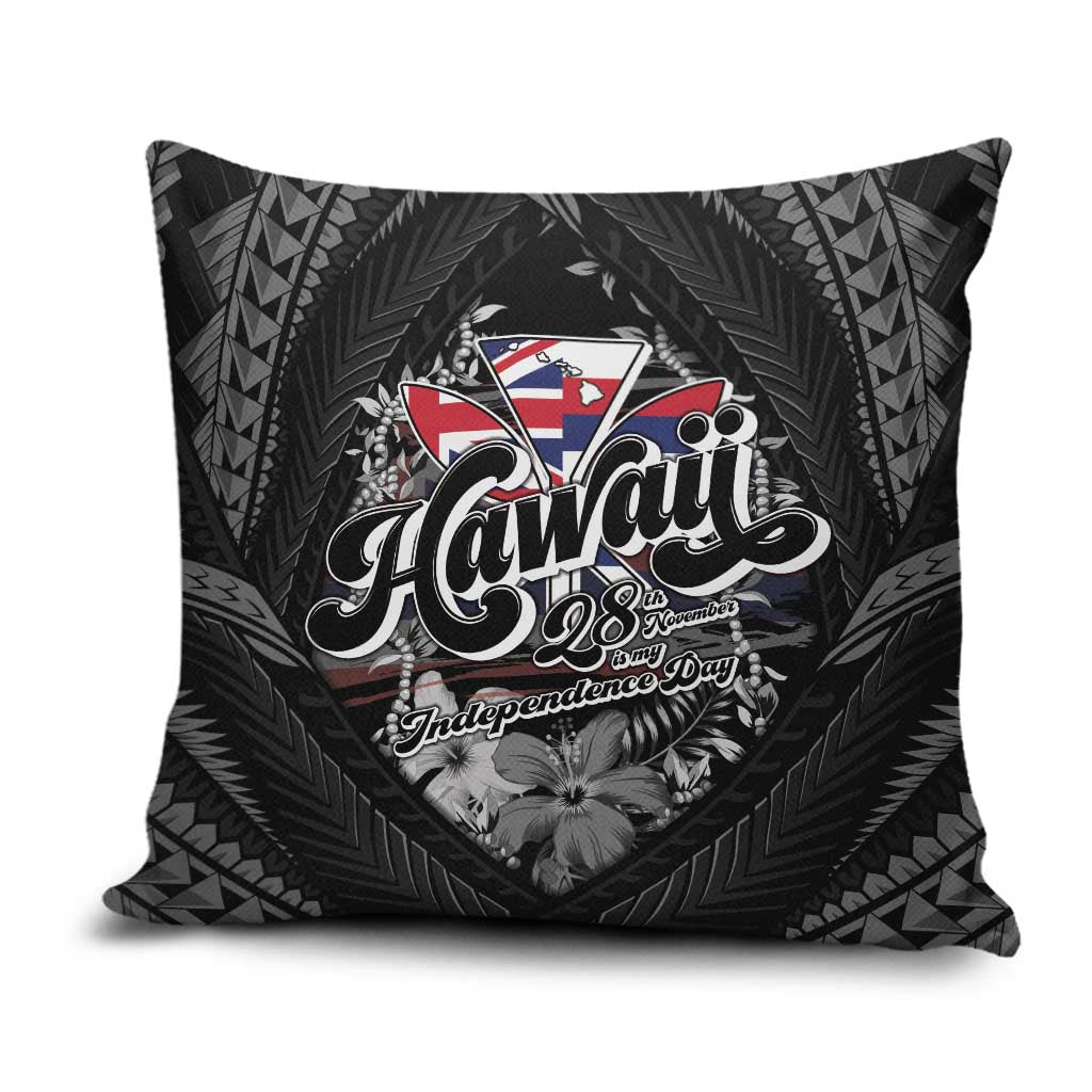 Hawaii November 28th Pillow Cover Kanaka Maoli Tribal Pattern LT05 Black - Polynesian Pride