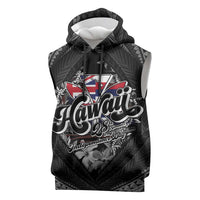 Hawaii November 28th Sleeveless Hoodie Kanaka Maoli Tribal Pattern LT05 Black - Polynesian Pride