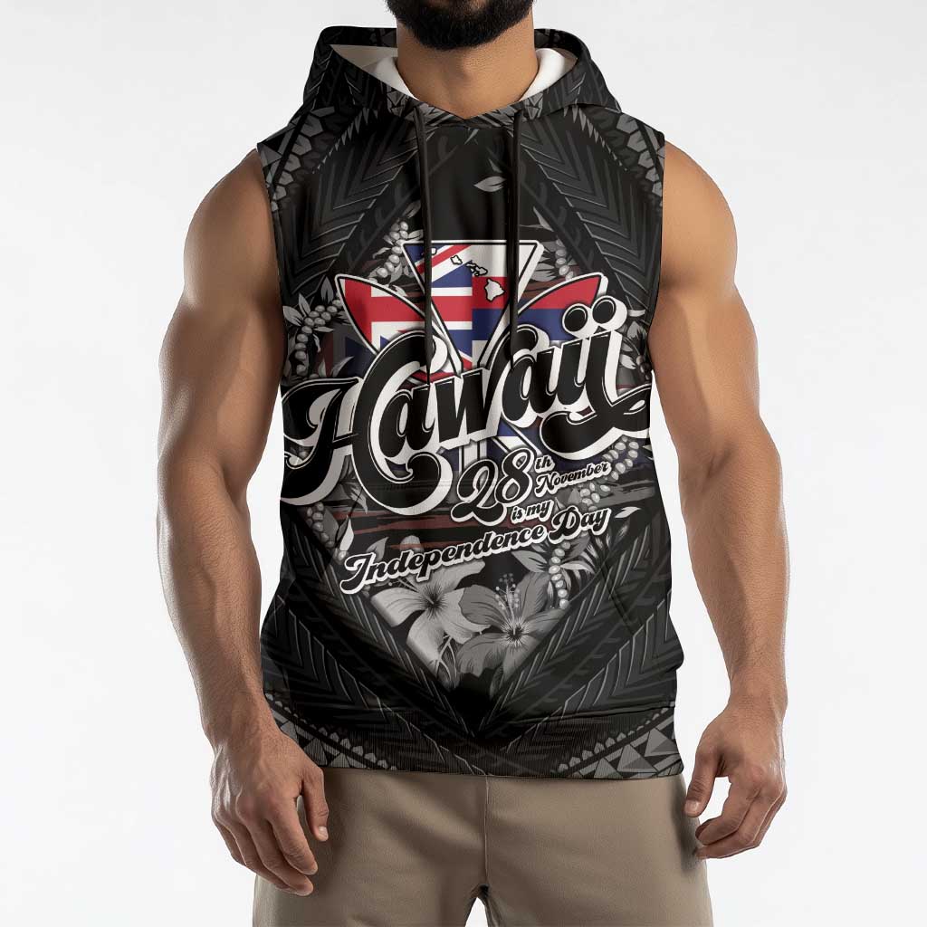 Hawaii November 28th Sleeveless Hoodie Kanaka Maoli Tribal Pattern LT05 - Polynesian Pride