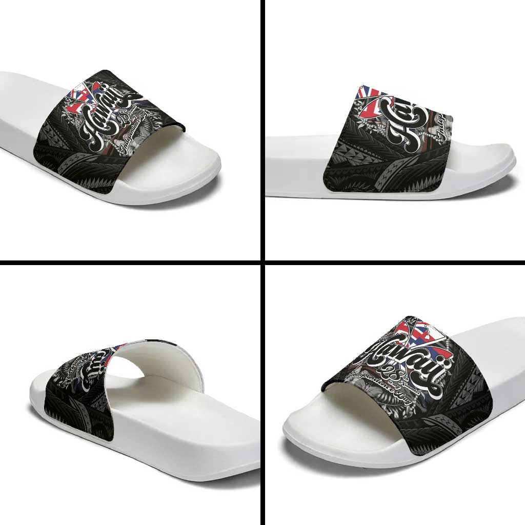 Hawaii November 28th Slide Sandals Kanaka Maoli Tribal Pattern LT05 - Polynesian Pride