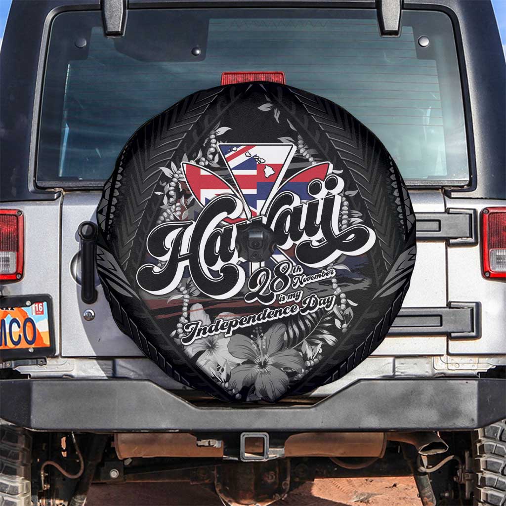 Hawaii November 28th Spare Tire Cover Kanaka Maoli Tribal Pattern LT05 Black - Polynesian Pride