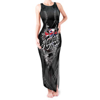 Hawaii November 28th Tank Maxi Dress Kanaka Maoli Tribal Pattern LT05 Women Black - Polynesian Pride