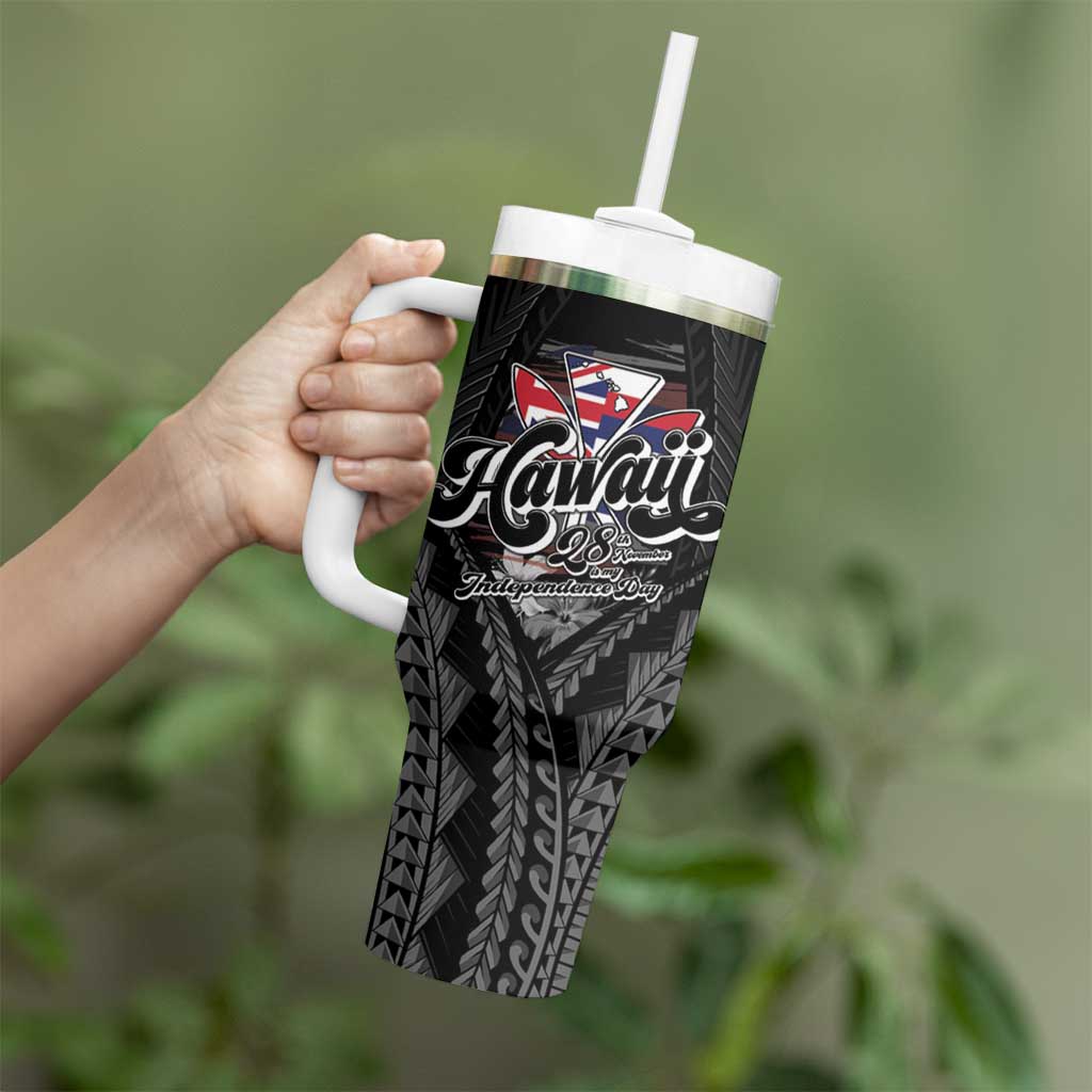 Hawaii November 28th Tumbler With Handle Kanaka Maoli Tribal Pattern LT05 - Polynesian Pride