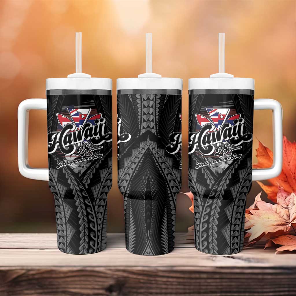 Hawaii November 28th Tumbler With Handle Kanaka Maoli Tribal Pattern LT05 - Polynesian Pride