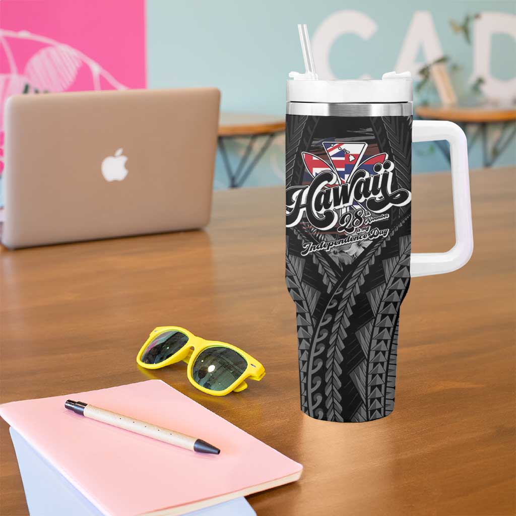 Hawaii November 28th Tumbler With Handle Kanaka Maoli Tribal Pattern LT05 - Polynesian Pride