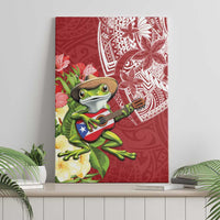 Puerto Rico Coqui Frog Canvas Wall Art Tropical Flowers Polynesian Style LT05 - Polynesian Pride