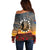 Cook Islands ANZAC Day Off Shoulder Sweater Lest We Forget LT05 - Polynesian Pride