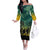 Norfolk Island ANZAC Day Off The Shoulder Long Sleeve Dress Lest We Forget LT05 Women Dark Cyan - Polynesian Pride